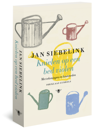 Knielen op een bed violen (geïllustreerd)
